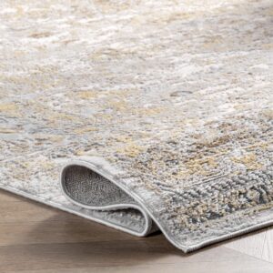 nuLOOM Madisson Vintage Faded Medallion Area Rug, 5x8, Gold