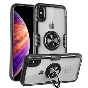 movoyee design for iphone xr case thin,iphone xr cases clear iphone xr case transparent,iphone xr case stand magnetic ring shockproof silicone hard back cover case for apple iphone xr 6.1 inch black