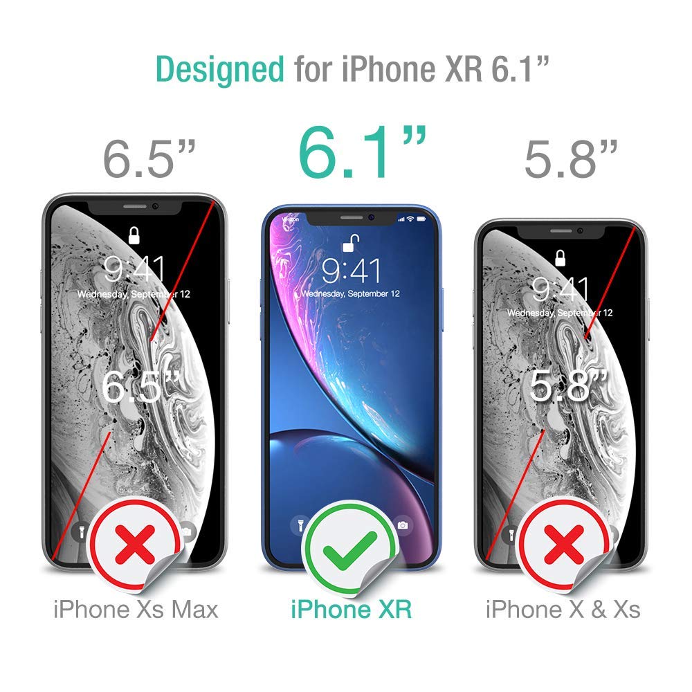 MOVOYEE Design for iPhone XR Case Thin,iPhone XR Cases Clear iPhone XR Case Transparent,iPhone XR Case Stand Magnetic Ring Shockproof Silicone Hard Back Cover Case for Apple iPhone XR 6.1 Inch Black