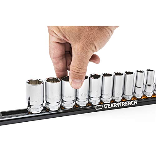 GEARWRENCH 1/4" Drive Magnetic Socket Rail Includes 14 Clips - 83126