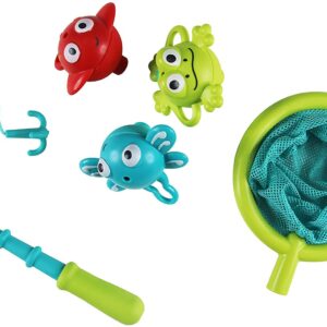 Hape Double Fun Fishing Set | Jumping Sea Creatures with Net & Detachable Fishing Pole Handle