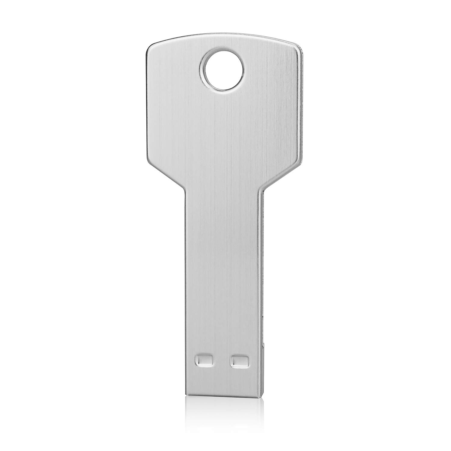 64G Key Shape USB Flash Drive, K&ZZ Metal Thumb Drive USB2.0 Flash Disk Memory USB Stick Expansion Disk, Silver 64GB