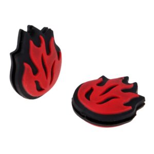 Kesoto 4 Pieces Durable Silicone Tennis Racket Vibration Dampeners Shockproof Dampers - Flame Fire Pattern, Red