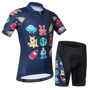 children bike clothing riding summer cycling jersey shorts padded bicycle sportswear rocket blue xl