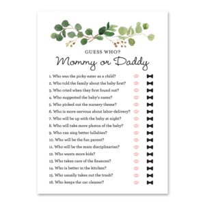 invitationhouse 24 greenery guess who mommy or daddy game - mom or dad quiz