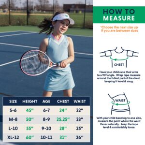 Street Tennis Club Girls Tennis Dress & Golf Outfit, Athletic Skirts Dress with Built-in Shorts - Girls Active Golf and Tennis Clothes Blue Medium (8-9 Years)