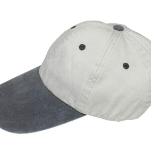 Broner Washed Cotton Swordfish Cap with Contrast Color Bill, Stone with Charcoal