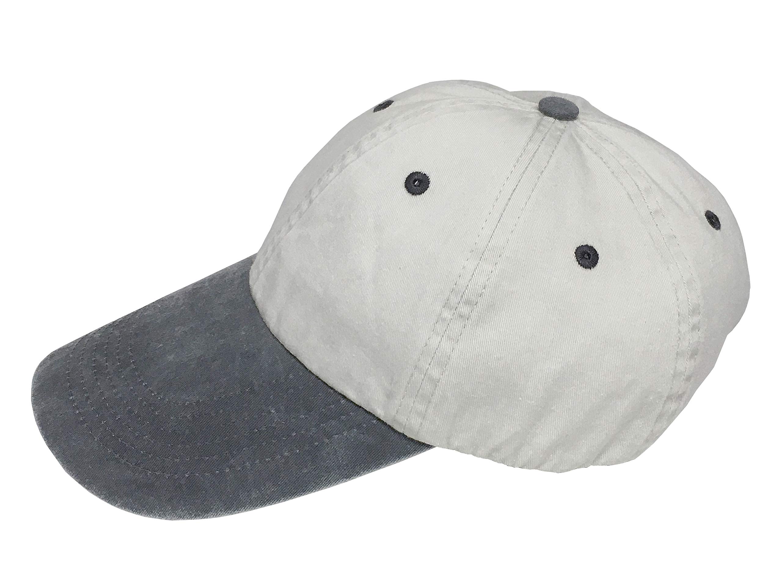 Broner Washed Cotton Swordfish Cap with Contrast Color Bill, Stone with Charcoal