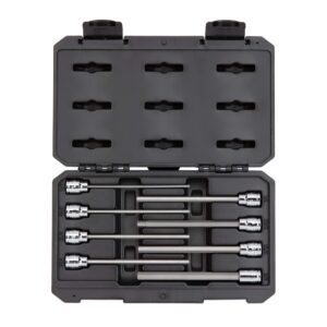 TEKTON 3/8 Inch Drive Long Hex Bit Socket Set, 8-Piece (1/8-3/8 in.) | SHB91301