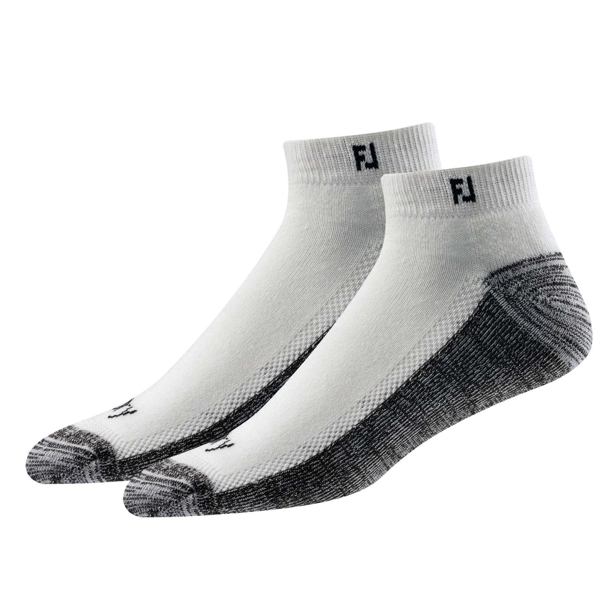 FootJoy Men's ProDry Sport XL 2-Pack Socks, White, Fits Shoe Size 12-15