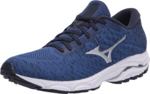 mizuno men's wave inspire 16 waveknit road running shoe, skydiver-silver, 7 d us