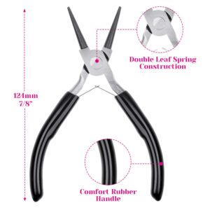 Jewelry Pliers, Cridoz Beading Pliers Set with Needle Nose Pliers, Round Nose Pliers and Wire Cutter for Jewelry Making Beading Repair Supplies and Crafting (set of 3)