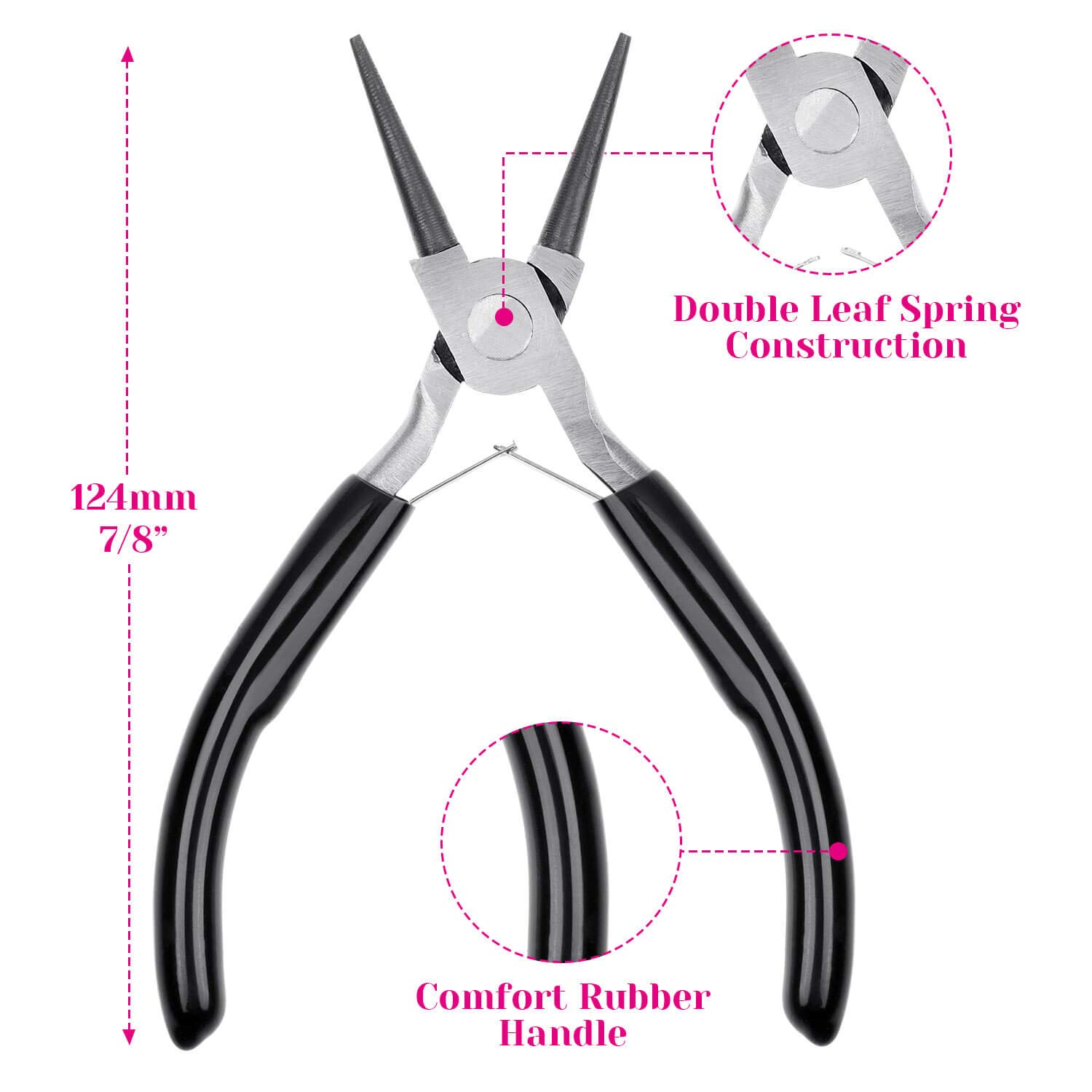 Jewelry Pliers, Cridoz Beading Pliers Set with Needle Nose Pliers, Round Nose Pliers and Wire Cutter for Jewelry Making Beading Repair Supplies and Crafting (set of 3)