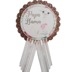 Llama Mama Mommy to Be & Papa Daddy to Be Pin Baby Shower Pin for parents to wear, White & Rose Gold Gold, It's a Girl, It's a Boy Baby Sprinkle