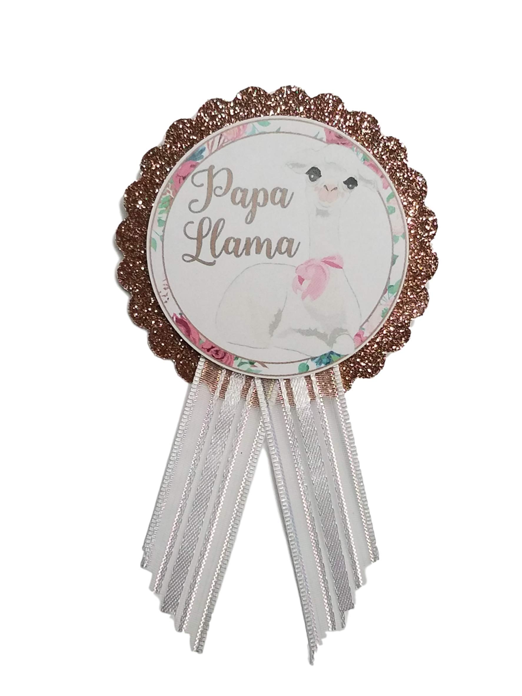 Llama Mama Mommy to Be & Papa Daddy to Be Pin Baby Shower Pin for parents to wear, White & Rose Gold Gold, It's a Girl, It's a Boy Baby Sprinkle