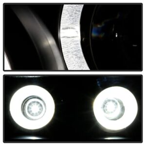 ACANII - For 2003-2006 Ford Expedition LED Halo Black Housing Projector Headlights Headlamps, Driver & Passenger Side