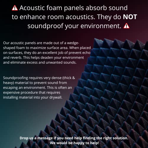 TRUE NORTH Acoustic Foam Panels 12 Pack w/Adhesive - (1"& 2" Thick) Acoustic Panels Sound Absorbing Panel - Sound Panels Noise Reducing For Walls - Sound Foam Panels, Sound Pads For Walls, Noise Foam