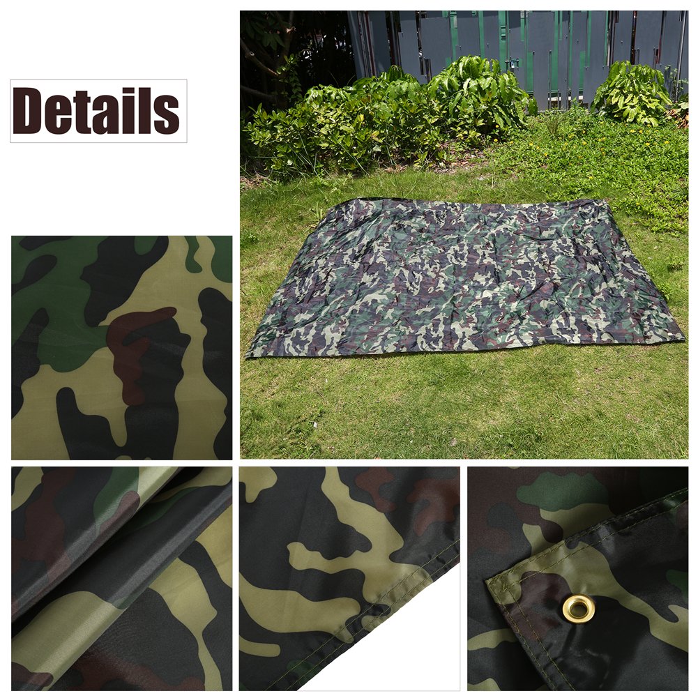 Tent Tarp Rainproof Portable Camouflage Tent Tarp Sheet Camping Shelter for for Outdoor Hiking Hunting(22m)