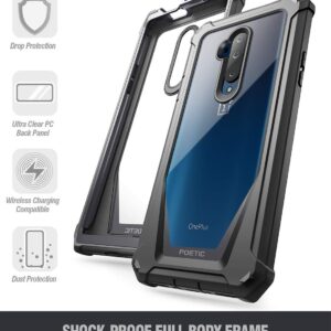 Poetic OnePlus 7 Pro Rugged Clear Case, Full-Body Hybrid Shockproof Bumper Cover, Built-in-Screen Protector, Guardian Series, Case for OnePlus 7 Pro (2019 Release), Black/Clear