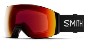 smith optics i/o mag xl unisex snow winter goggle - black, chromapop sun red mirror