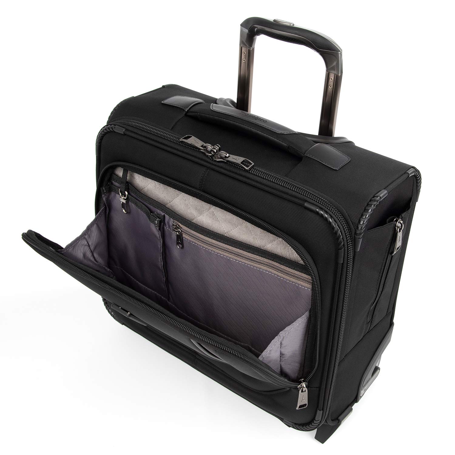 Travelpro Crew Versapack Carry-on 2 Wheel Upright Rolling Tote, 14-Inch Laptop or Tablet Pocket, Men and Women, Jet Black, 16.5-Inch