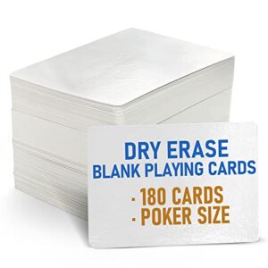 lotfancy blank playing cards, 180pcs, dry erase, reusable flash cards to write on, diy vocabulary study cards, learning cards, game cards, message card, gift card, glossy finish, poker size