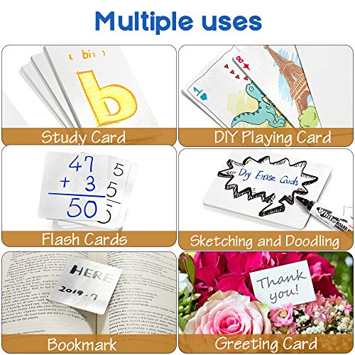 LotFancy Blank Playing Cards, 180PCS, Dry Erase, Reusable Flash Cards to Write on, DIY Vocabulary Study Cards, Learning Cards, Game Cards, Message Card, Gift Card, Glossy Finish, Poker Size
