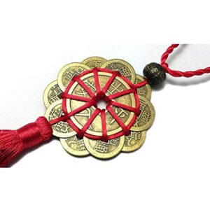 EatingBiting Red String Brass Chinese Feng Shui Coins 10 Lucky Charm Ancient Copper Ching Coins for Good Luck & Wealth Success Chinese Knot Lucky Coins Feng Shui Coins Fortune Coin