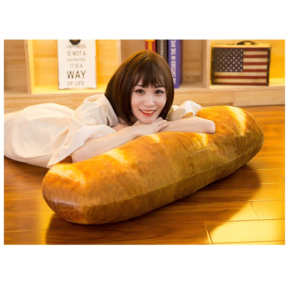 elfishgo 3D Simulation Bread Shape Pillow,Soft Butter Bread Food Plush Cushion Stuffed Toy for Home Decor 31.5"