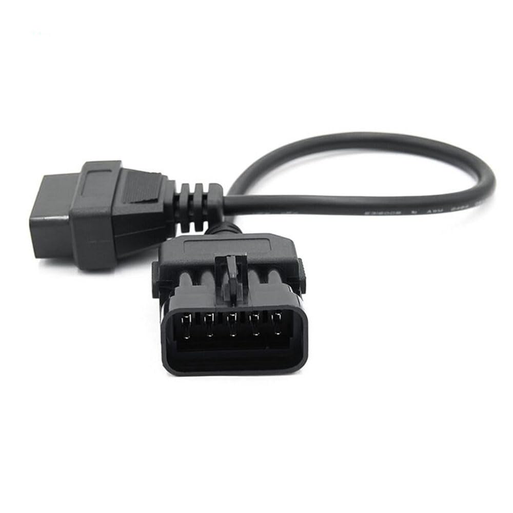 E-Car Connection 10 Pin OBD to 16 Pin OBD2 Car Extension Diagnostic Tool Connector Cable for Vauxhall and for Opel