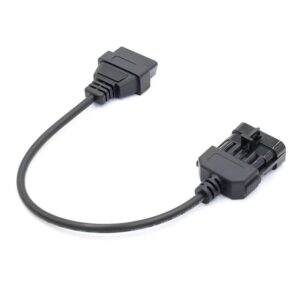 E-Car Connection 10 Pin OBD to 16 Pin OBD2 Car Extension Diagnostic Tool Connector Cable for Vauxhall and for Opel