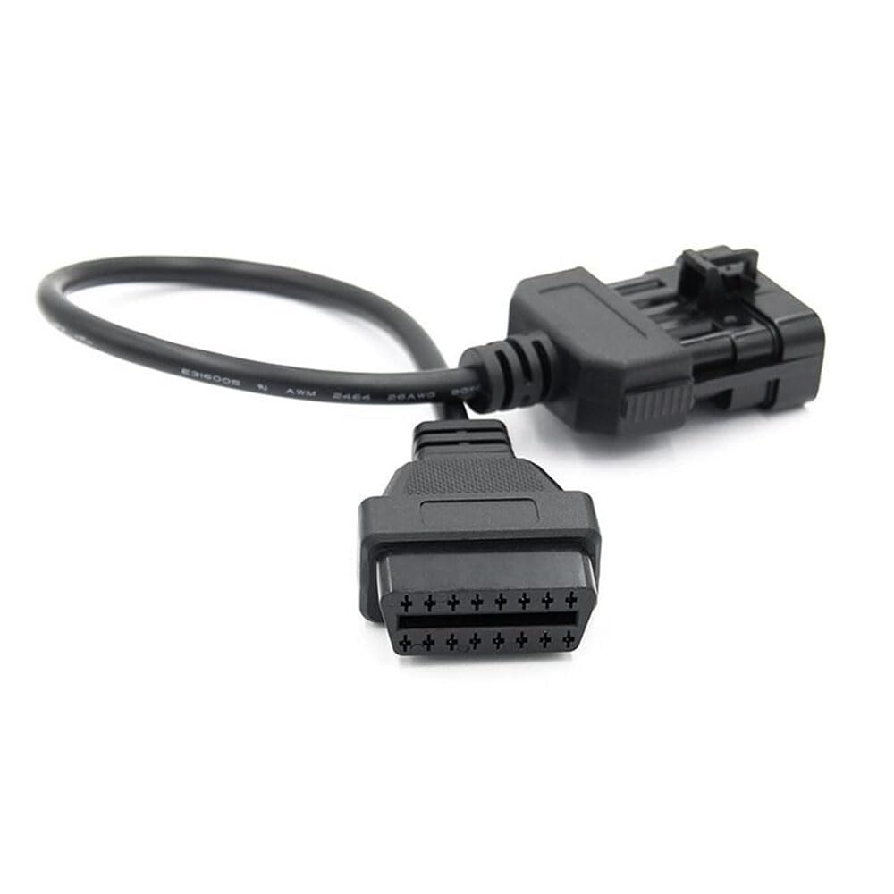 E-Car Connection 10 Pin OBD to 16 Pin OBD2 Car Extension Diagnostic Tool Connector Cable for Vauxhall and for Opel