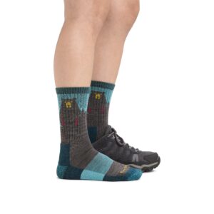 Darn Tough Women's Bear Town Micro Crew Lightweight with Cushion Sock (Style 1970) - Aqua, Medium