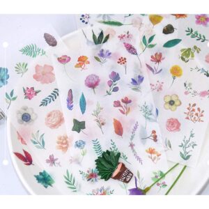 Plant Stickers 24 Sheets 520 Non-Repeating Green Cute Cactus Watercolor Plant Decorative Stickers for Stationery Stick Label DIY Diary Scrapbook Planner Album Journal Laptop Decoration