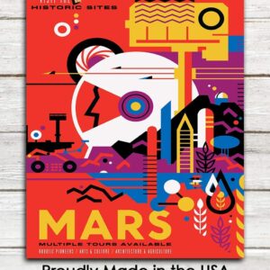 Mars' Space Tourism Astronomy Wall Art: Unique, Boho & Modern Astrology Home Decor for Living Room, Bedroom & Office - Creative Gift Idea for Zodiac, Space, NASA Poster Fans | Unframed Posters 11x14