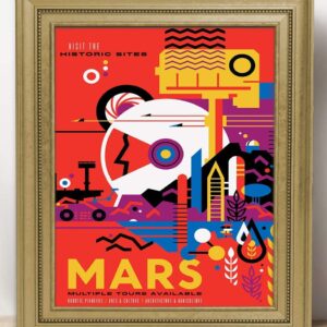 Mars' Space Tourism Astronomy Wall Art: Unique, Boho & Modern Astrology Home Decor for Living Room, Bedroom & Office - Creative Gift Idea for Zodiac, Space, NASA Poster Fans | Unframed Posters 11x14