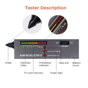 Dupeakya Professional Diamond Tester, Gem Tester Pen Portable Electronic Diamond Tester Tool for Jewelry Jade Ruby Stone