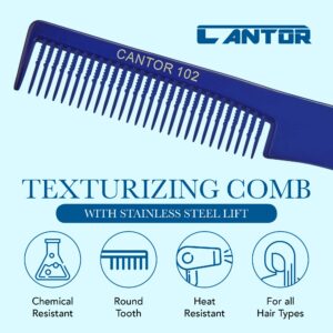 Lift Teasing Comb and Hair Pick – 2 Pack, Five Stainless Still Lifts - Chemical and Heat Resistant Detangler Styling Comb – Anti Static Comb For All Hair Types – By Cantor