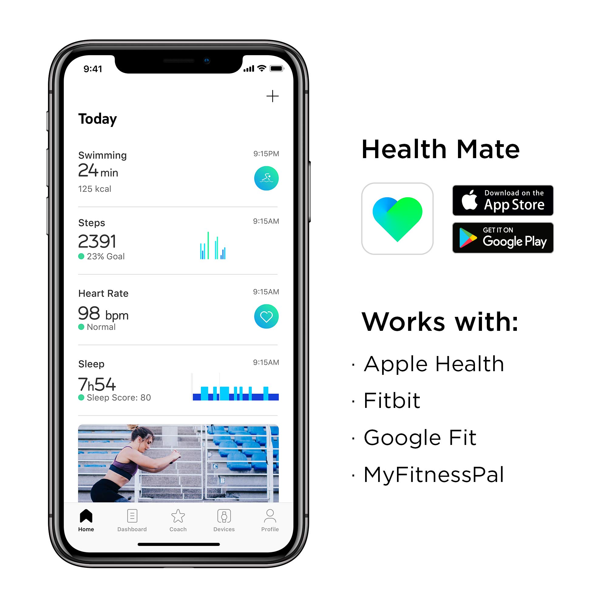 Withings Pulse HR – Water Resistant Health & Fitness Tracker with Heart Rate and Sleep Monitor, Sport & Activity Tracking