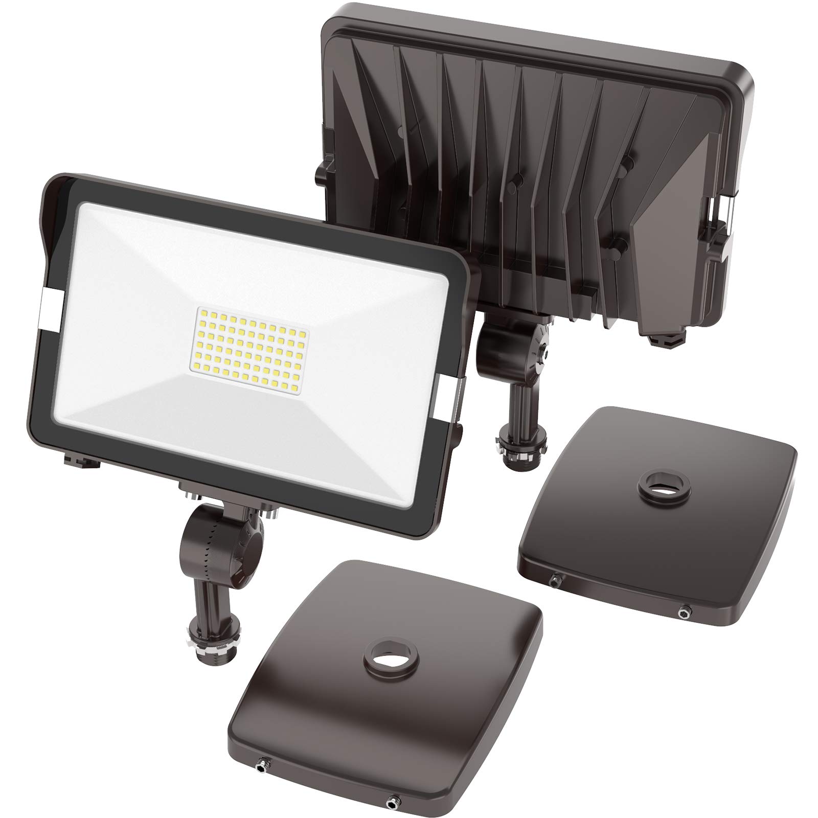 HYPERLITE 50W Flood Lights Outdoor 2 Pack, LED Flood Light with Knuckle Mount, Floodlight Wall Mount 5000K 5,500Lm IP65 Waterproof LED Security Lights for Yard Garden Garage UL Listed