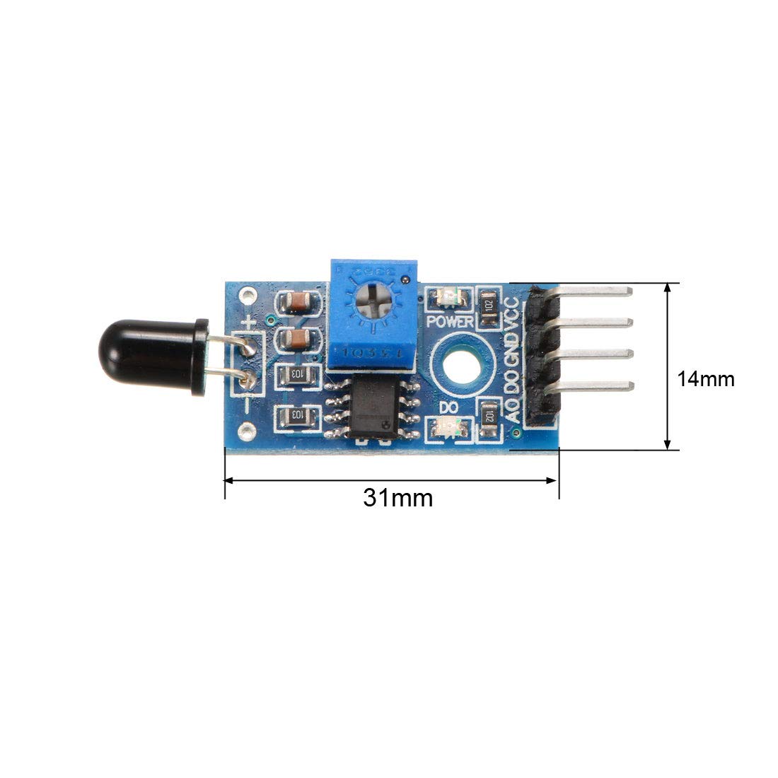 uxcell IR Flame Sensor Module Detector 4 Pin Temperature Detecting for