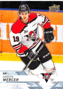 2018-19 upper deck chl hockey #292 dawson mercer drummondville voltigeurs official canadian hockey league trading card from ud