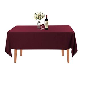 waysle rectangle tablecloth - 70 x 120 inch - burgundy rectangular table cloth for 6 or 8 foot table in washable polyester - great for wedding, restaurant, party, banquet decoration