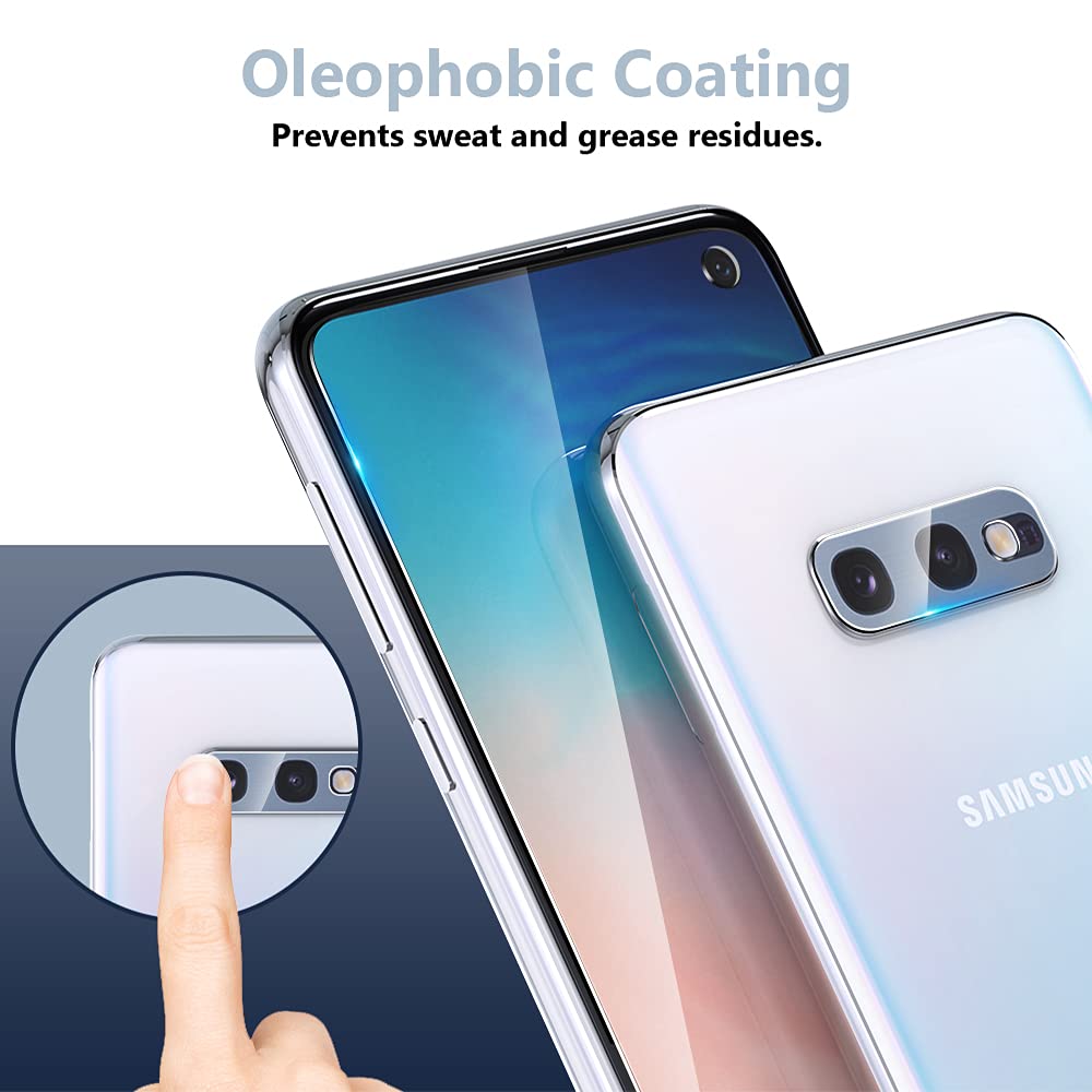 TOCOL [2+2 Pack for Samsung Galaxy S10e, Not for Galaxy S10-2 Pack Tempered Glass Screen Protector + 2 Pack Camera Lens Protector HD Clarity, Bubble-Free, Easy Installation Tray