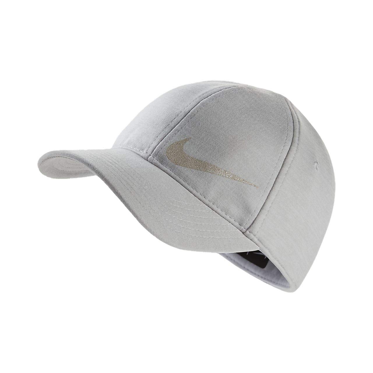 Nike Girl`s Featherlight Dri-Fit Swoosh Ponytail Slit Baseball Cap (2-4T, Pure Platinum(3A2733-K53)/Reflective)