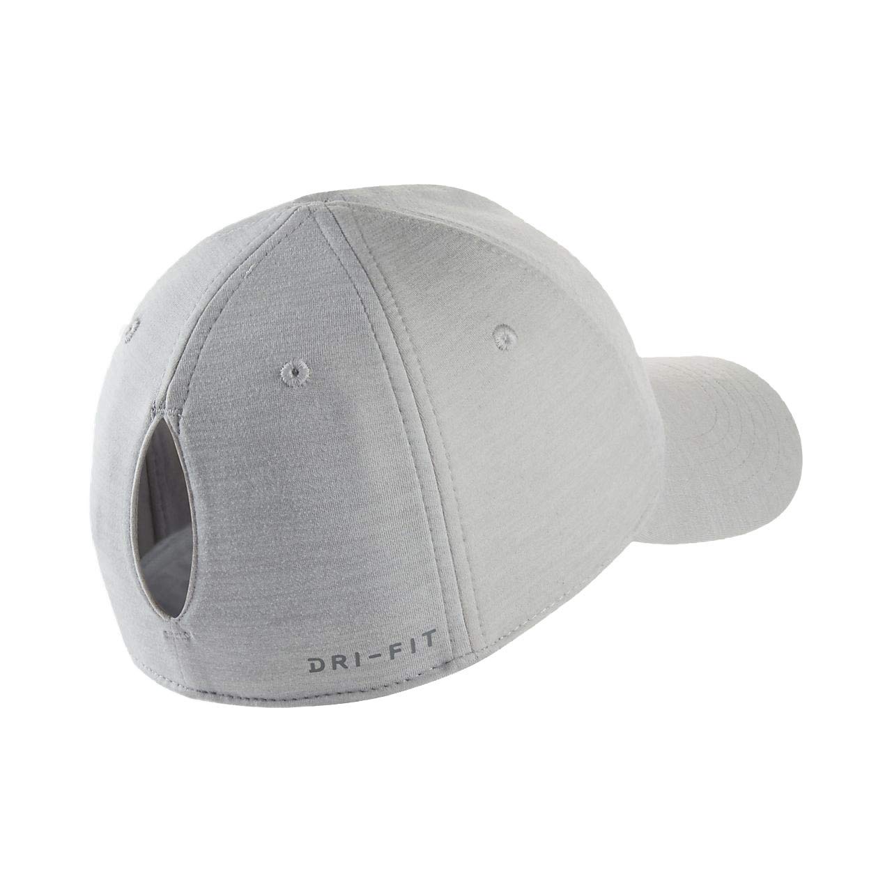 Nike Girl`s Featherlight Dri-Fit Swoosh Ponytail Slit Baseball Cap (2-4T, Pure Platinum(3A2733-K53)/Reflective)