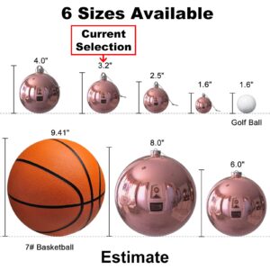 Rose Gold 3.2" Large Christmas Balls - Christmas Tree Decoration Ornaments Shatterproof Hanging Balls for Birthday Halloween Holiday Wedding Decorations Set of 24pcs