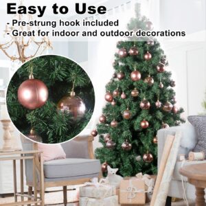 Rose Gold 3.2" Large Christmas Balls - Christmas Tree Decoration Ornaments Shatterproof Hanging Balls for Birthday Halloween Holiday Wedding Decorations Set of 24pcs