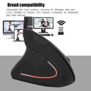 2.4GHz Wireless Mouse,Ergonomic Left Handed Vertical Mouse,6 Keys Optical Mouse with Nano USB Receiver,800/1200/1600 Adjustable DPIs,for Laptop PC Computer/for Windows/for Linux