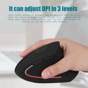 2.4GHz Wireless Mouse,Ergonomic Left Handed Vertical Mouse,6 Keys Optical Mouse with Nano USB Receiver,800/1200/1600 Adjustable DPIs,for Laptop PC Computer/for Windows/for Linux